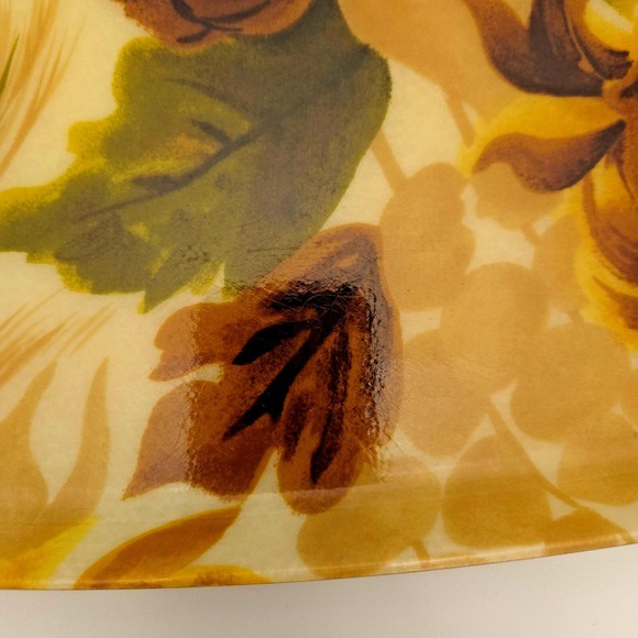 Vintage 60s LARGE 21"x16" MCM Mid Century Vintage Fiberglass Floral Tray serving - Picture 14 of 16